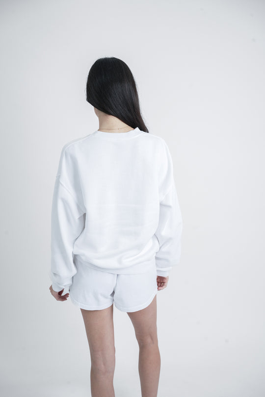 Crewneck - Varsity Laurel in White