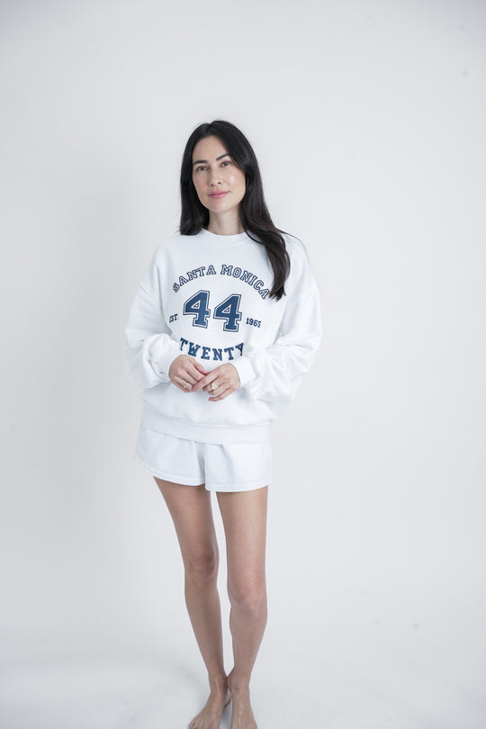 Crewneck - Varsity Laurel in White