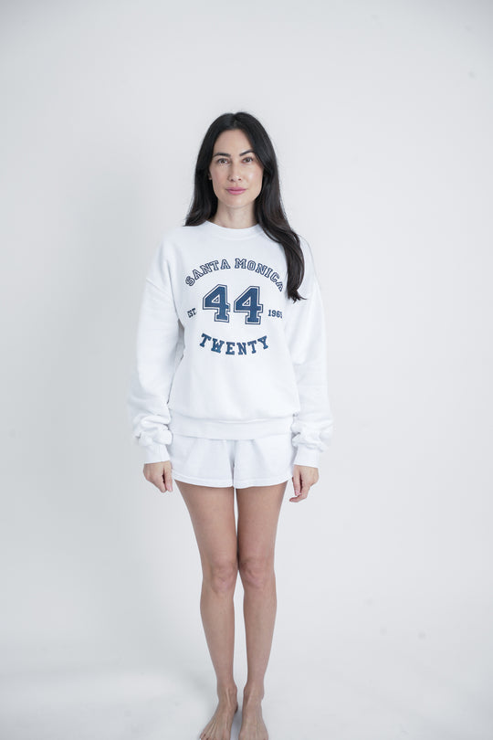 Crewneck - Varsity Laurel in White