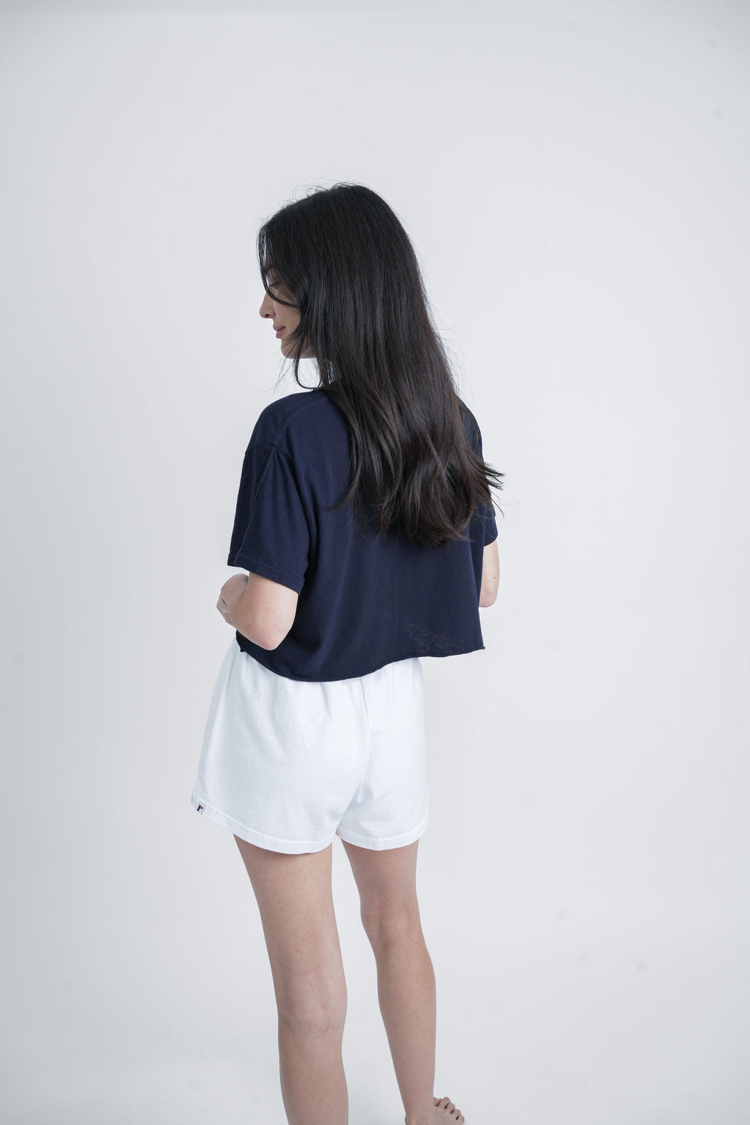 Shrunken Tee - Crosscourt in Navy